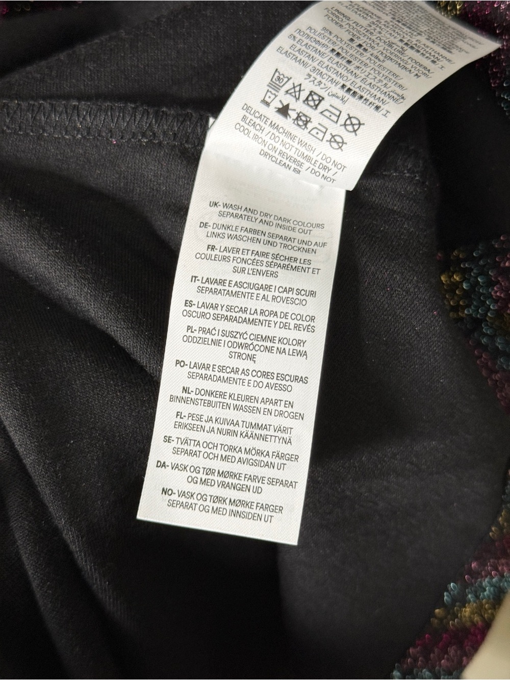 Boden Shimmer Glitter Long Sleeve Stripe Midi Dress Red‎ Black Green Size 8 - Picture 12 of 12